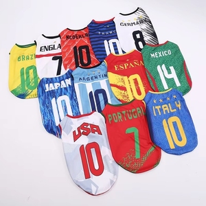 Cute Letter Pattern Jerseys Breathable Polyester Blend Pet National Football Team <strong>Dog</strong> Vest Soccer Shirts Comfortable 4xl - Product Image 1