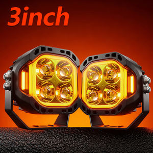 3인치 40W 노란색 DRL 듀얼 컬러 사각 LED 스팟 라이트 (오토바이, 트럭, 픽업트럭, 4x4 오프로드용) LED 안개등, 주행등, 작업등 - Product Image 2