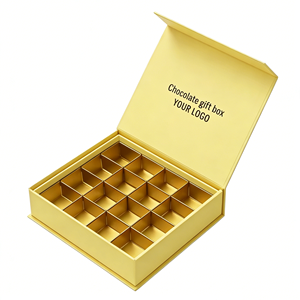 Custom Logo Chocolate Gift Packaging <b>Box</b> <b>Magnetic</b> Flip Factory Print Rigid Cardboard Multi-compartment Biodegradable Paper <b>Box</b> - Product Image 1