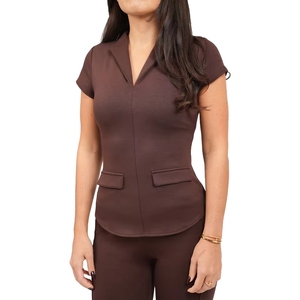 Ensemble de blouses médicales ajustées à manches courtes et col, uniformes médicaux fonctionnels pour hôpitaux et salles d'urgence - Product Image 5
