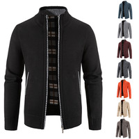 Cardigan d'Hiver Zippé en Gros pour Homme, Col Montant Moelleux, Tricot Ample