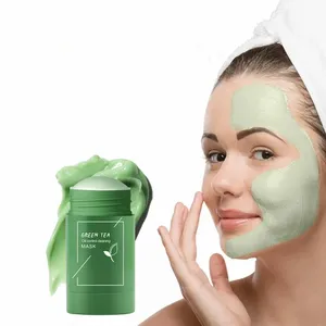 Máscara facial de acne, venda quente de máscara facial de chá verde, para controle de óleo e cravos, remoção de acne, cuidados com a pele