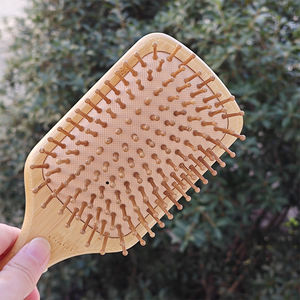 Sisir kantong udara bambu kayu alami ramah lingkungan 100% sisir sikat rambut pijat gagang Logo sesuai pesanan - Product Image 6