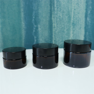 Bán Buôn 50Ml 100Ml 150Ml 200Ml 250Ml 500Ml 1L Thủy Tinh Màu Đen Chăm Sóc Kem Lọ Với Đen Nắp Nhựa Vòng Rỗng Mỹ Phẩm Lọ - Product Image 5