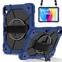 Étui antichute 3 couches pour iPad A16 11e génération 2025 et iPad 10e génération 10.9 2022 avec support rotatif à 360°, sangle d'épaule et dragonne, adapté aux enfants, OEM/ODM
