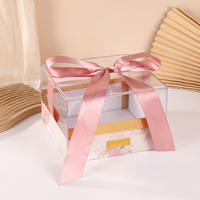 YOHO YH0126 Boîtes en plastique transparentes en PVC acrylique de luxe, recyclables et durables, pour emballages cadeaux de mariage et de fêtes