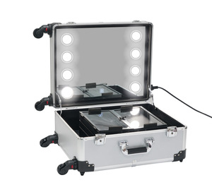 Trolley de maquillage de luxe avec lumières LED, connectivité Bluetooth, boîte de rangement pour maquilleurs et valise de transport pour cosmétiques - Product Image 6