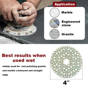 Tampon de <span class=keywords><strong>polissage</strong></span> flexible hybride diamanté JDK 4 pouces (100 mm) à 3 étapes pour granit, quartz, marbre, pierre technique, <span class=keywords><strong>polissage</strong></span> humide/sec pour sols - Product Image 3