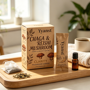 Café de Hongos Silvestres Puros Chaga, Reishi y Melena de León, 10g*10 Sobres, Caja de Papel Kraft, Para Energía, Inmunidad y Claridad Mental, Venta al por Mayor OEM - Product Image 6