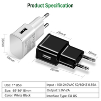 Cargador de Pared USB de 5V 2.1A con Carga Rápida para Samsung Galaxy S7 S6 J8 J7 J3 J5 Note 4 5, Kindle, LG, PS4, Cámara LG Stylo 3 Plus, HTC
