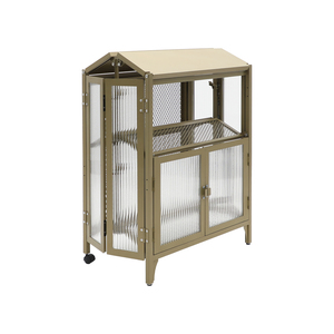 Easy To Install Balcony clutter cabinet living room Foldable display cabinet glass door style steel cabinet