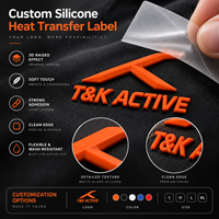Étiquettes de transfert de chaleur lavables personnalisées Patch en silicone souple étiquettes en silicone stéréoscopiques 3D personnalisables pour vêtements