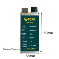 Cellule de batterie de drone à grande charge à semi-conducteurs 40Ah 3.7V 10C Pack lithium-ion pour l'industrie Performance longue durée