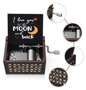 Bao giờ sáng biểu tượng tùy chỉnh bằng gỗ mini Hand Crank âm nhạc hộp bán buôn Thủy Thủ Mặt Trăng 'tôi yêu bạn Mặt Trăng trở lại' thiết kế - Product Image 3
