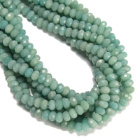 Perles de pierre d'amazonite verte naturelle de haute qualité 5x8mm, facettées en forme de rondelle, certifiées GIC pour la fabrication de bijoux