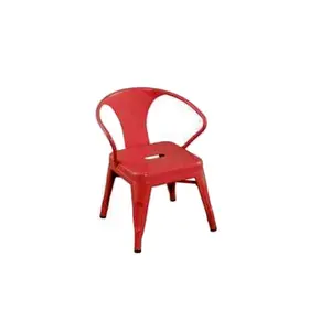 Vintage metal kapalı açık bahçe sandalye ferforje sandalyeler Vintage bebek kırmızı renk bahçe sandalyeleri satılık