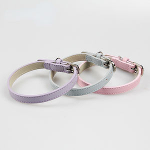 カスタムイエローリアルレザーとPu多色犬の首輪とリーシュセット - Product Image 2