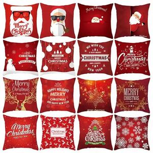 Funda de Almohada Navideña con Diseño de Papá Noel y Muñeco de Nieve, Funda de Cojín Festiva, Color Personalizado, Tamaño Personalizado, para el Hogar, Hotel, Navidad - Product Image 4