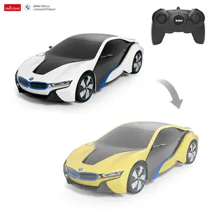 RASTAR mobil balap Remote Control 4 saluran, mobil mainan Remote kontrol 1/24 Model BMW I8 hadiah ulang tahun anak laki-laki, kendaraan plastik baterai listrik