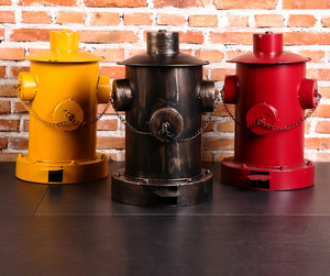 Hot Sale Iron Metal Trash Can With Hydrant Shape Unique Design Foot Dustbin Ashtray Storage Bin For Living Room