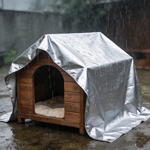 Rouleau de bâche en HDPE argenté haute densité, haute qualité, durable, robuste, imperméable, résistant au vent et aux déchirures, pour la protection des animaux - Product Image 2