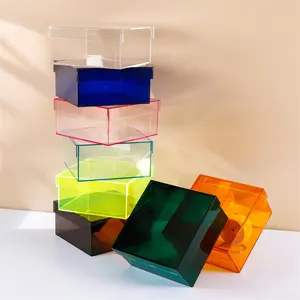 Custom Personalized Neon Colored Storage Clear Organizer Display Case Acrylic Box
