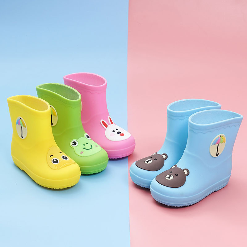 2021 Rain Boots Kids Boy Girls Rain Boots PVC Water Shoes Children Cartoon Shoes Waterproof Rainboots