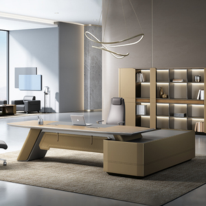 Bureau de direction de luxe en forme de L avec chaise, bureau de direction, <span class=keywords><strong>table</strong></span> de bureau, bureau de patron - Product Image 6