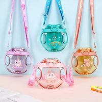Donut pour enfants pulvérisation paille tasse à eau dessin animé mâle et femelle maternelle bébé élèves du primaire bouteille d'eau en plastique