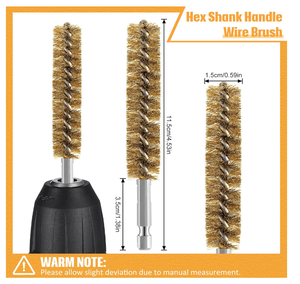 <span class=keywords><strong>Brosse</strong></span> métallique en acier de qualité industrielle personnalisable OEM, manche à queue hexagonale, poils en cuivre pour <span class=keywords><strong>perceuse</strong></span> électrique, nettoyage, polissage-pour le bricolage - Product Image 2