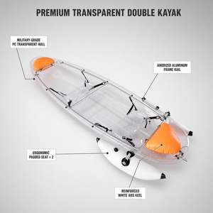 Kayak transparent robuste <span class=keywords><strong>en</strong></span> tandem pour <span class=keywords><strong>2</strong></span> adultes, <span class=keywords><strong>en</strong></span> polycarbonate, pour sports nautiques et séances photo <span class=keywords><strong>de</strong></span> mariage - Product Image 5