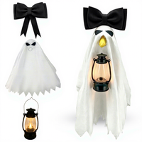 Nuevo Disfraz de Ganso de Tela para Halloween, Set de Ganso Fantasma con Linterna, Patrón de Calavera y Murciélago, Decoración Divertida y Espeluznante para Porche y Patio, 23 Pulgadas