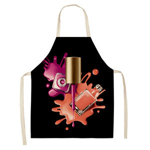 Delantales Personalizados para Adultos, <span class=keywords><strong>Delantal</strong></span> de Lino Estampado <span class=keywords><strong>con</strong></span> Diseño de Lápiz Labial, Tipo Cintura, para Cocina Familiar, Sin Mangas, para Salón de Belleza - Product Image 4
