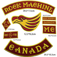 Nouvelle écusson brodé thermocollant style rock moto pour gilets et vestes en cuir (feutre non tissé)