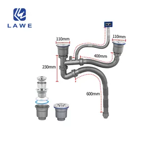 Esnek lavabo drenaj borusu lavabo atık süzgeç hortum kanalizasyon boruları ile genişletilebilir boru drenaj boru boru akıllı mutfak lavabo