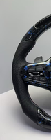 Volant de voiture en fibre de carbone forgé sur mesure avec des paillettes bleues pour BMW G20 G28 G30 G38 G01 G05 M Sport Upgrade Replacement