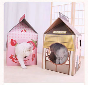 Katzenkratzbrett Kartonboxen Katzennest Milchkarton Katzenhaus - Product Image 6