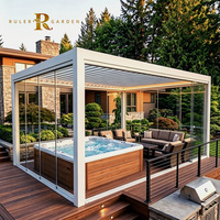 Pergola bioclimatique extérieure automatique intelligente, imperméable, en aluminium de qualité supérieure, avec toit à lamelles, pour jardin, patio, spas et jacuzzis