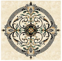 Médaillon de carrelage de sol en marbre naturel Foyer Cream Marfil, motif Waterjet