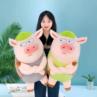 Boneka Babi Ekspresi Lucu Mainan Mewah Super Lembut Boneka Bantal Besar Kreatif 40-65cm Uniseks
