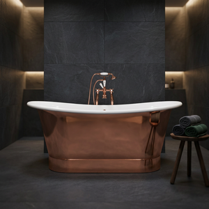 Baignoire rectangulaire en cuivre pur pour adultes avec couvercle, design classique, extérieur martelé et finition intérieure lisse, écologique et durable - Product Image 1