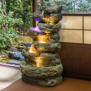 Style pastoral décoratif rocaille fontaine d'<span class=keywords><strong>eau</strong></span> Feng Shui roue pierre meulage étang à poissons Sculpture résine jardin ornement - Product Image 5