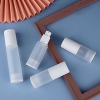 15ml 20ml 30ml 50m 80ml 100ml flacon pulvérisateur sans air en plastique transparent givré mat bouteilles de lotion à pompe sans air pour soins de la peau avec couvercle
