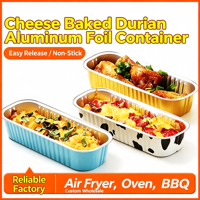 Conteneur en aluminium pour friteuse à air, résistant à la chaleur, qualité alimentaire avec couvercle, pour emballage de plats à emporter et barbecue, logo personnalisé, directement de l'usine