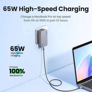 อะแดปเตอร์ Nexode Pro GaN 65W USB C แบบแบน สำหรับชาร์จโทรศัพท์มือถือ รองรับ Quick Charge 4.0 3.0 ชาร์จเร็ว สำหรับแล็ปท็อป แท็บเล็ต X753 ชาร์จเร็ว - Product Image 2