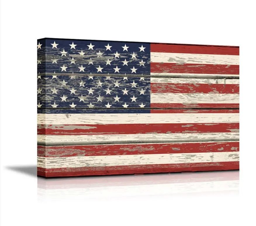 High quality environmental pretty nice-looking wood wall art decor American Flag Patriotic 14 x 24 Wood Pallet Wall Art Sign
