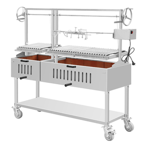 Parrilla de barbacoa al aire libre Premium de acero inoxidable estilo argentino OEM ODM con ruedas barbacoa de madera de carbón para uso al aire libre - Product Image 1