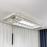 Séchoir à linge électrique pliable à LED avec poteau rotatif, directement de l'usine, avec télécommande pour installation au plafond de balcon