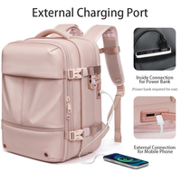 Mochila de Viaje con Compresión al Vacío, Expandible, Puerto de Carga USB, Candado TSA, Impermeable, Gran Capacidad, para Portátil, Negocios y Aire Libre