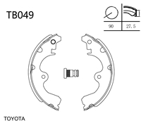 Terbon 04495-16080 Pièces de système de freinage automatique Mâchoire de frein semi-métallique d'essieu arrière de Chine 04495-16090